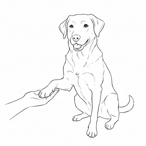 Chien-patte-et-main-dessin